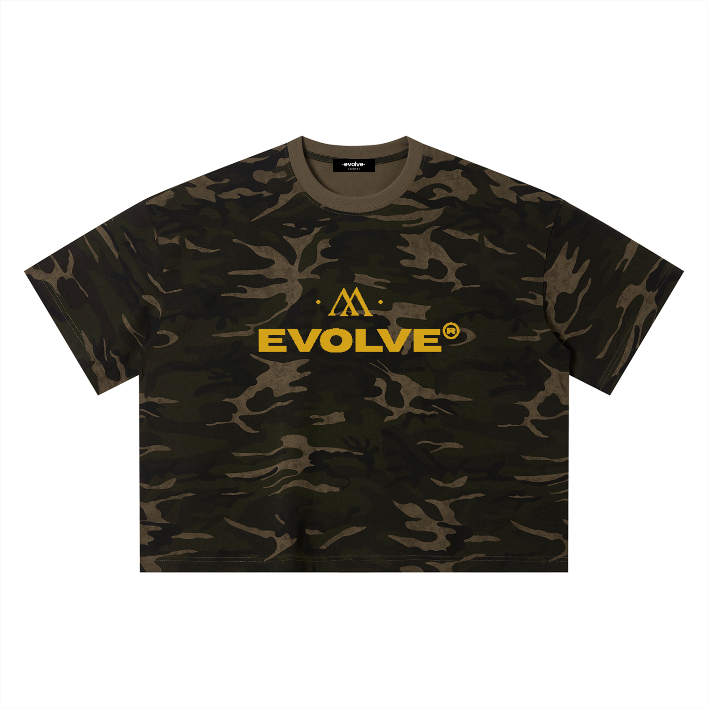 Evolve Camo Boxy T-Shirt (Size Up)